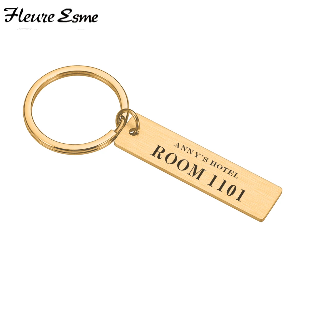 Top Trends: Hotel Keychain Custom Name Room Number Stainless Steel Fashion Luxury Key Accessories Souvenir Wholesale Dropshipping Shoppable Styles