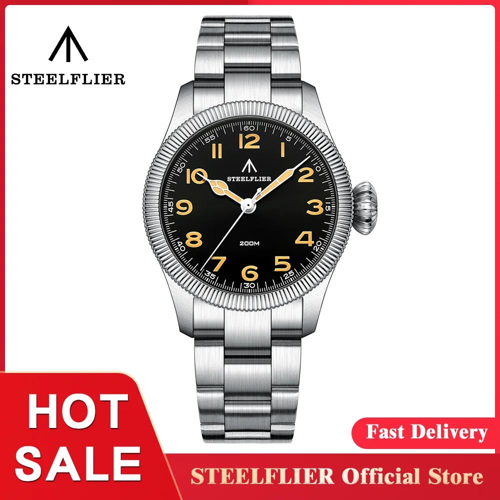 Top Trends: STEELFLIER Official SF741 Luxury Quartz Pilot Sapphire Mirror Swiss C3 Luminous VH31 Mute Movement Fashion 200M Waterproof Watch Shoppable Styles