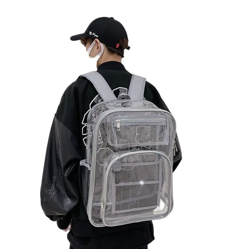 Top Trends: PVC Transparent Backpacks For Men Women Large Capacity Back Pack Waterproof School Bags Shoppable Styles