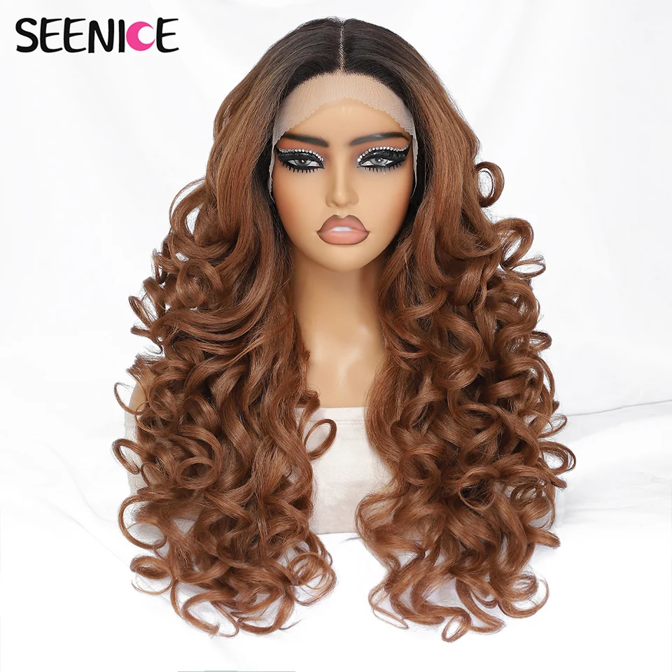 Top Trends: Synthetic Black Brown Curly Wig Lace Front Wigs For Women Glueless Blonde Orange Female Lace Wig Daily Use 13X4X1 Cosplay Hair Shoppable Styles