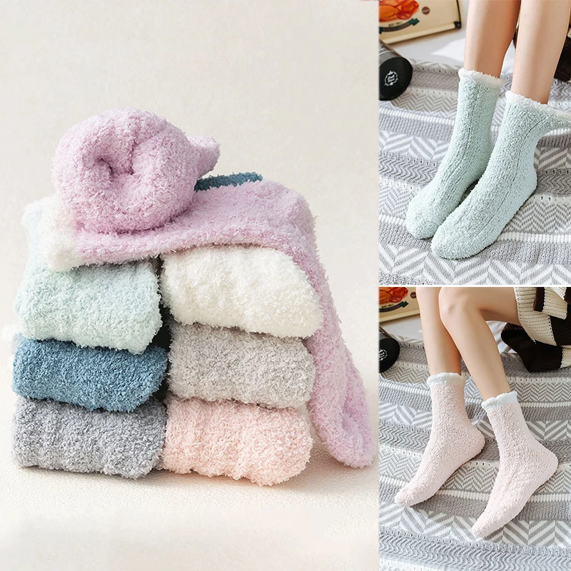 Top Trends: New Thermal Slipper Ankle Socks Women Girls Short Socks Winter Plush Bed Socks Fleece Sock Boots Fluffy Soft Warm Lounge Socks Shoppable Styles