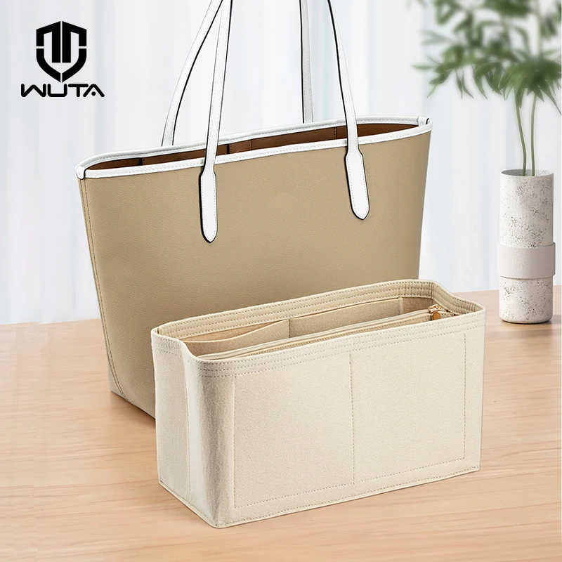 Top Trends: WUTA Inner Bag For Coach Felt Insert Bag Makeup Handbag Organizer Travel Purse Portable Zipper Cosmetic Bags Storage Tote Shoppable Styles