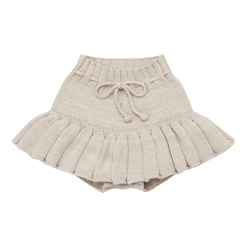 Top Trends: Girls Skater Skirt Children Knitwear Culottes Toddler Kids High Waist Mini Skirts With Pants Shoppable Styles