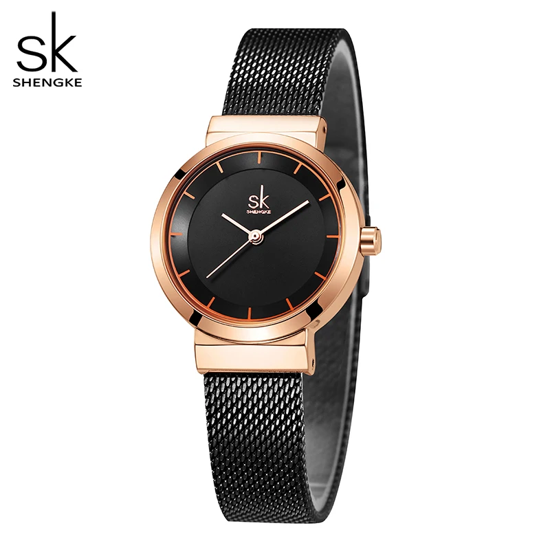 Top Trends: Shengke Luxury Brand Dress Golden Watch Ladies Elegant Diamond Quartz Wrist Watches For Women Steel Mesh Clock Zegarek Damski Shoppable Styles