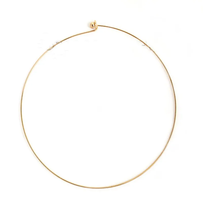 Top Trends: 1PC 304 Stainless Steel Collar Choker Necklace Gold / Silver Color Round With Removable Ball End Cap Handmade DIY Jewelry Shoppable Styles