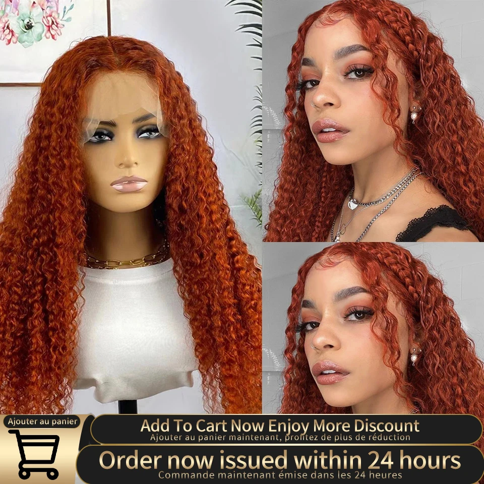 Top Trends: Ginger Orange Curly Lace Front Wig Brazilian Glueless Human Hair Culry Wigs For Women Preplucked 13x4 Human Hair Lace Front Wigs Shoppable Styles