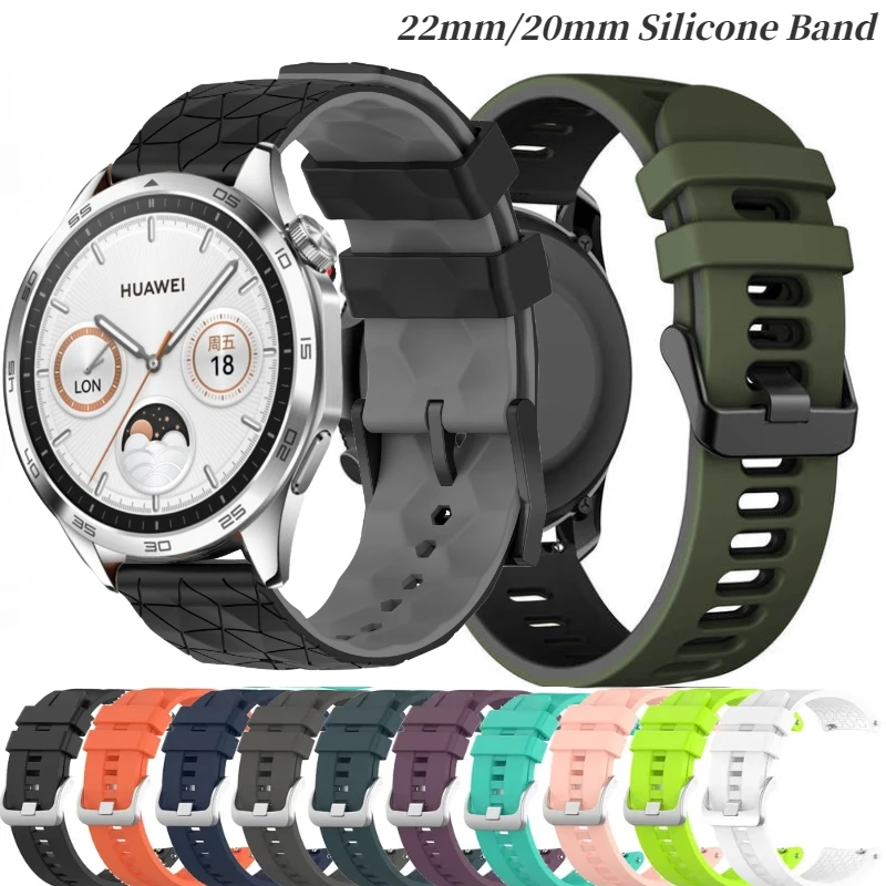 Top Trends: 22mm 20mm Silicone Band For Huawei Watch 4 / 3 / GT4-3-2 Pro / Samsung Galaxy Watch 6 / 5 / 4 / 3 Bracelet Belt Amazfit GTR4 / Stratos 3 Strap Shoppable Styles