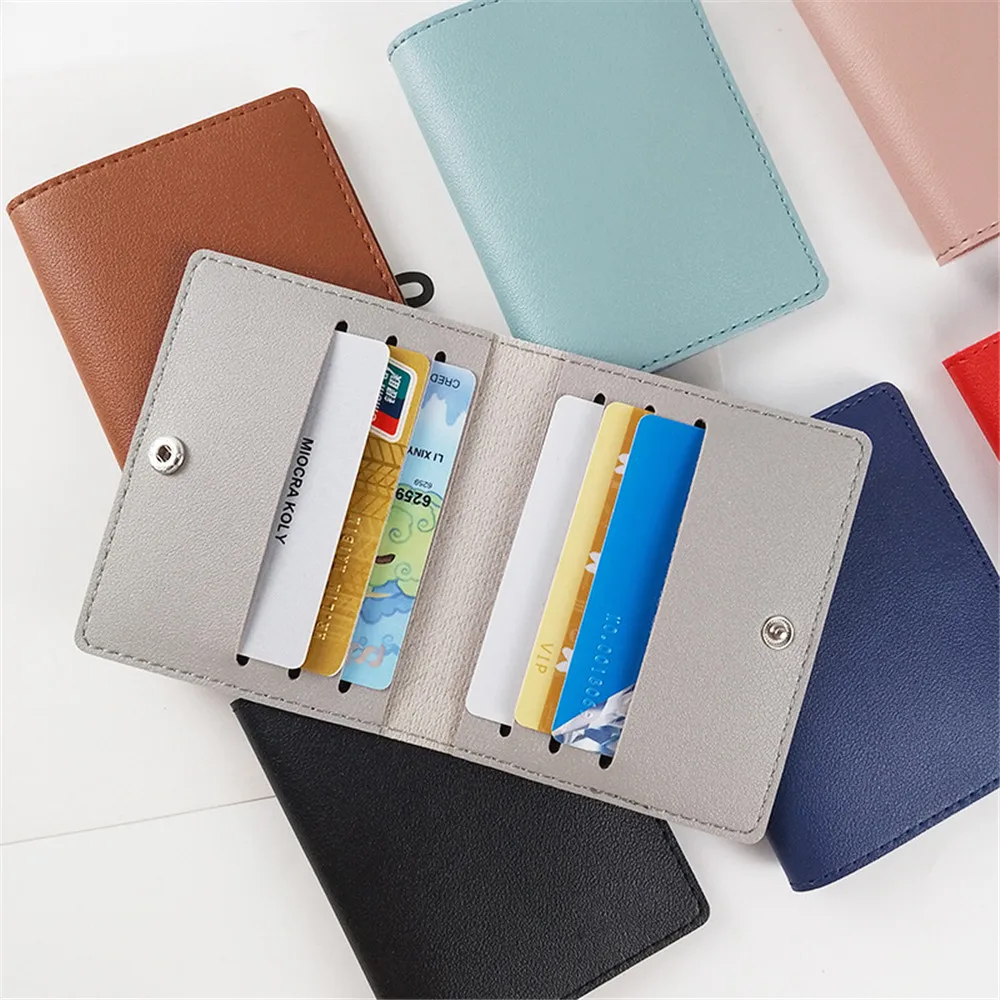 Top Trends: Men Women PU Leather ID Card Holder Solid Color Thin Business Bank Credit Card Box Multi Slot Slim Card Case Wallet Organizer Shoppable Styles