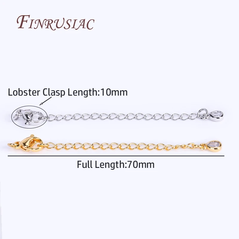 Top Trends: 8 Types Full Length 70mm 18K Real Gold Plated Brass Extended Extension Tail Chain With Lobster Clasps, Chain Extender Shoppable Styles - Image 5