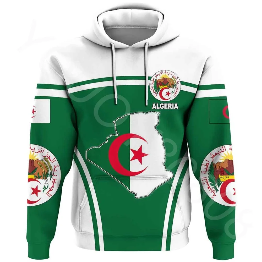 Top Trends: Algeria Active Flag Hoodie African Region Men's Printed Casual Round Neck Hoodie Street Harajuku Loose Shoppable Styles