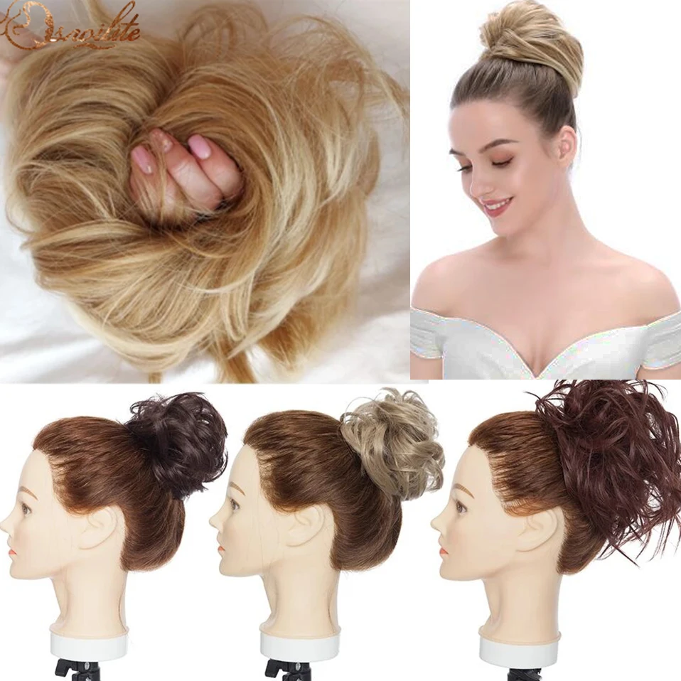 Top Trends: S-noilite Synthetic Scrunchy Hair Bun With Elastic Band Messy Bun Hair Chignon Hairpiece Elegant Updo Hair Accessories For Women Shoppable Styles