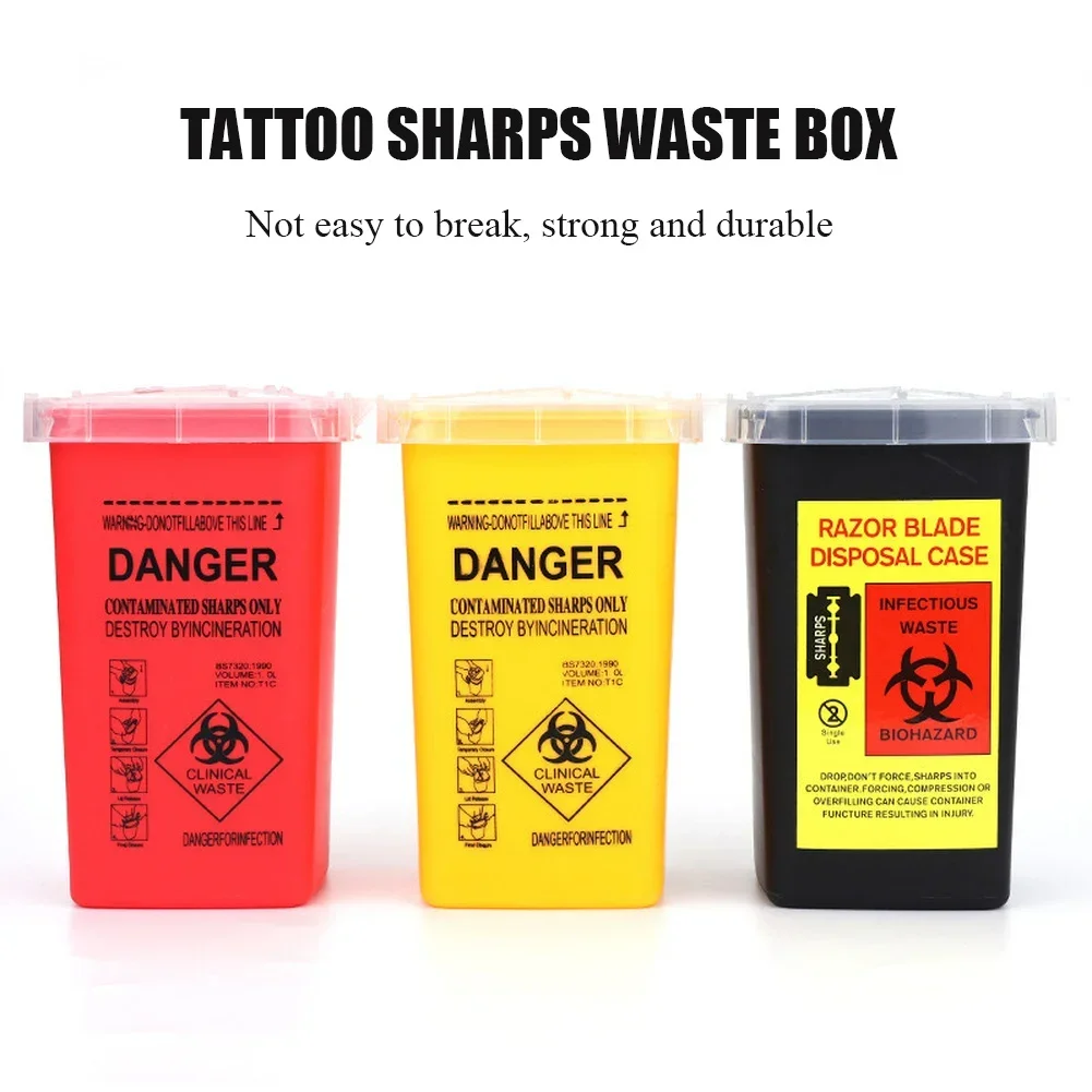 Top Trends: 1L Tattoo Sharps Collection Bucket Storage Box Tattoo Waste Needle Disposing Sharps Blades Storage Box Tattoo Garbage Container Shoppable Styles