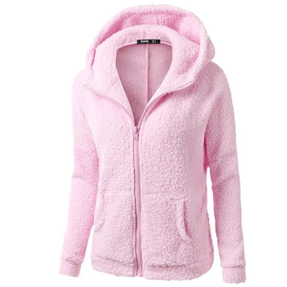 Top Trends: Women Autumn Winter Warm Hoodie Jacket Casual Female Hoodies Sweatershirt Zipper Coat Solid Soft Fleece Teddy Bear Wool Coats Shoppable Styles