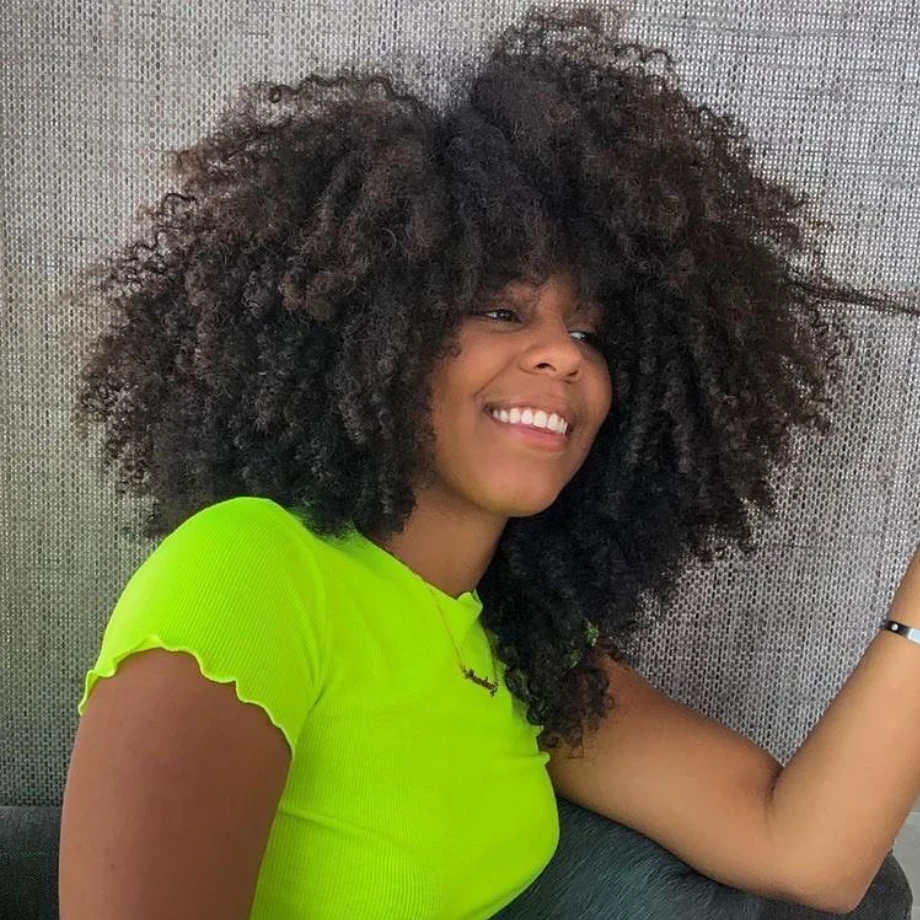 Top Trends: 180% 220% Afro Wig Human Hair With Bangs Full Machine Made Glueless Wig Human Hair Ready To Wear Natural Afro Kinky Curly GINGIN Shoppable Styles