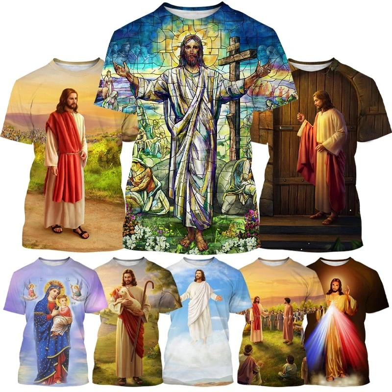 Top Trends: The Cross Fashion 3D T-shirt About Jesus Love Everone Christian Men's T-shirt New Arrived Summer O Neck Short Sleeve Loose Tops Shoppable Styles