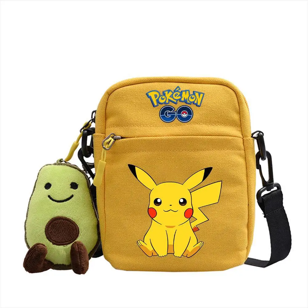 Top Trends: Pokemon Pikachu Canvas Shoulder Bag Eevee Charmander Gengar Anime Model Doll Keychain Pendant Kids Crossbody Bags Phone Bag Shoppable Styles - Image 4