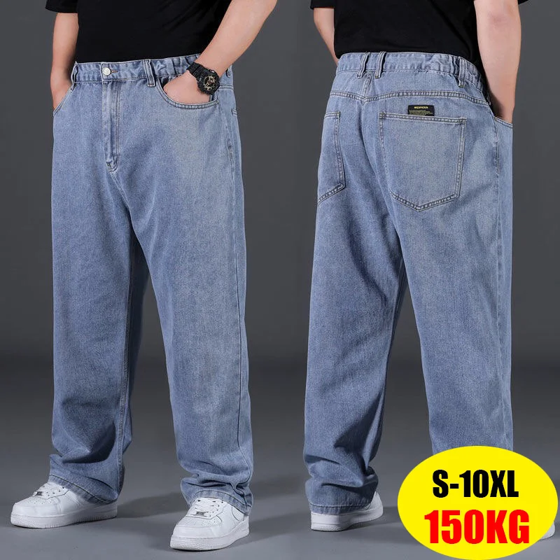 Top Trends: 10XL Jeans Longgar Pakaian Jalanan Fashion Pria Celana Jeans Longgar Katun Ukuran Plus Celana Kargo Kasual Celana Panjang Lemak Shoppable Styles