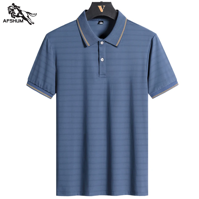 Top Trends: Polo Shirt Men L-6XL 7XL 8XL Summer New High Quality Mens Short-sleeved Polo Shirt Ice Silk Men&#039;s Business Casual Polo Shirt 768 Shoppable Styles