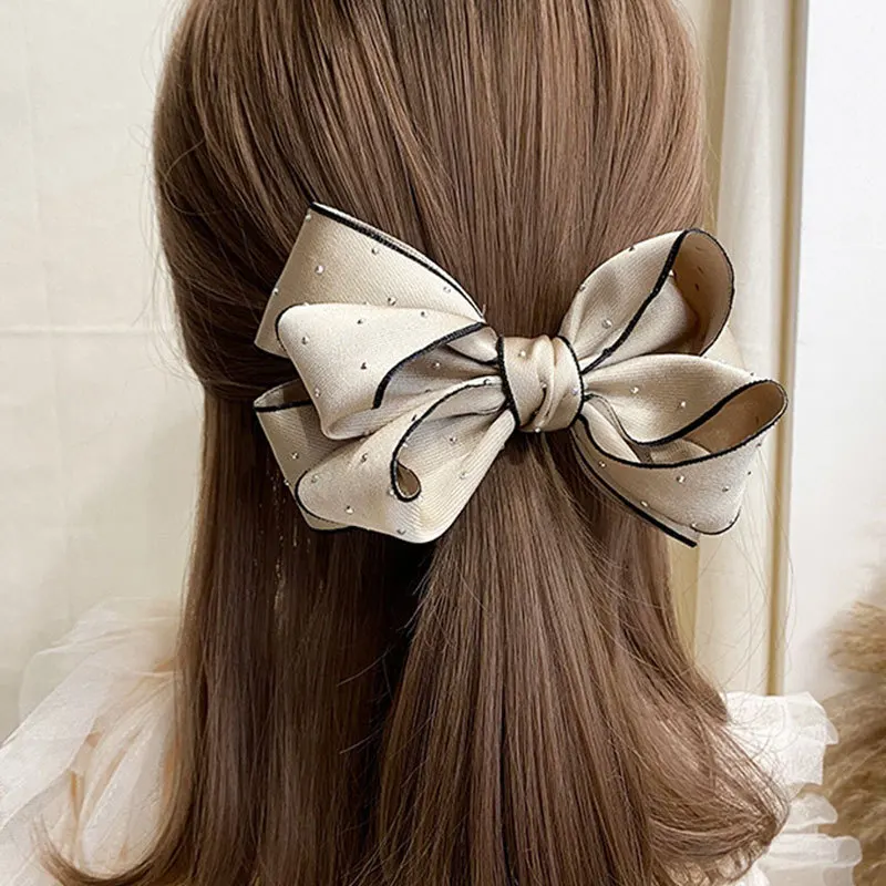 Top Trends: Handmade Bow Hairpin For Girl Houndstooth Plaid Hairpin Rhinestone Temperament Ponytail Clip Spring Clip Back Head Top Clip Shoppable Styles - Image 3