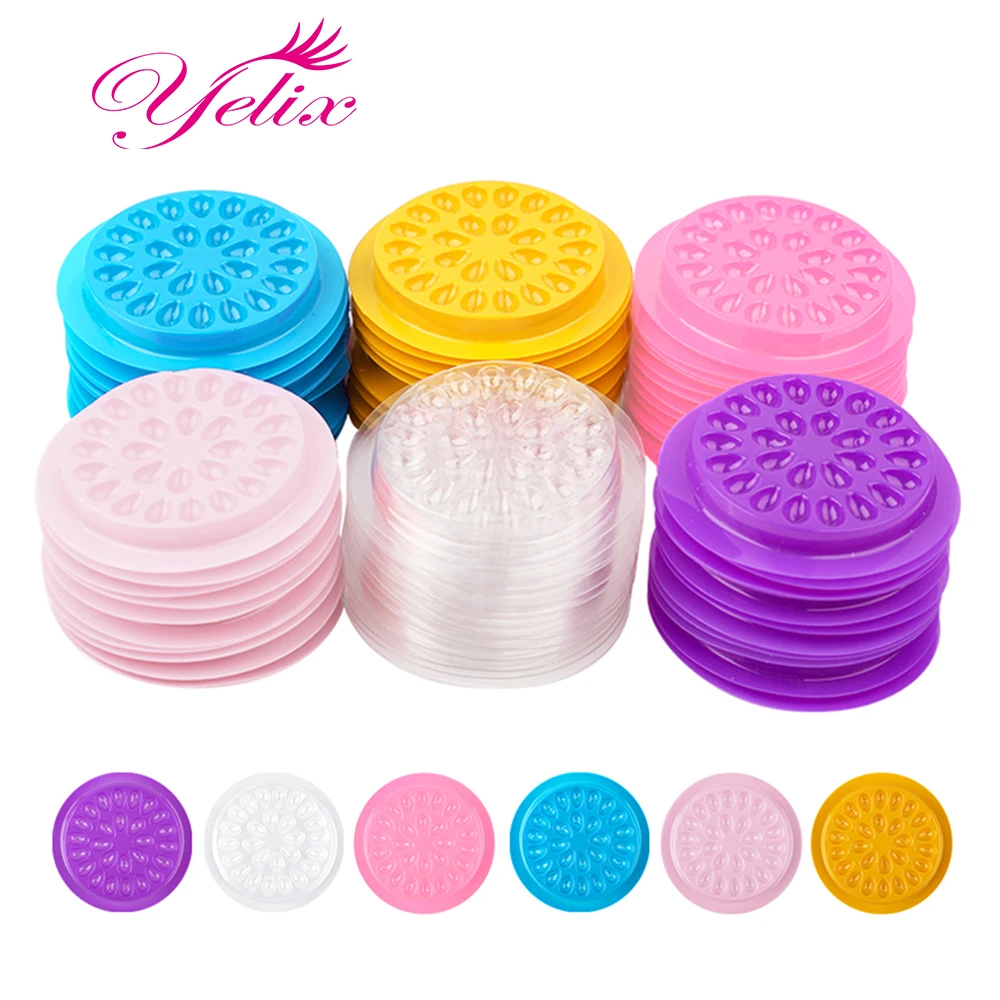 Top Trends: Yelix Eyelashes Glue Holder Eyelash Extension Supplies Lashes Accessories Eye Glue Plate Pads Lash Glue Bows Makeup Tools Shoppable Styles