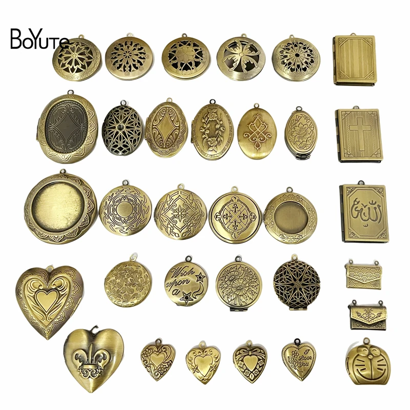 Top Trends: BoYuTe Zakka Diy Handmade Jewelry Materials Antique Bronze Brushed Floating Openable Photo Locket Pendant Shoppable Styles