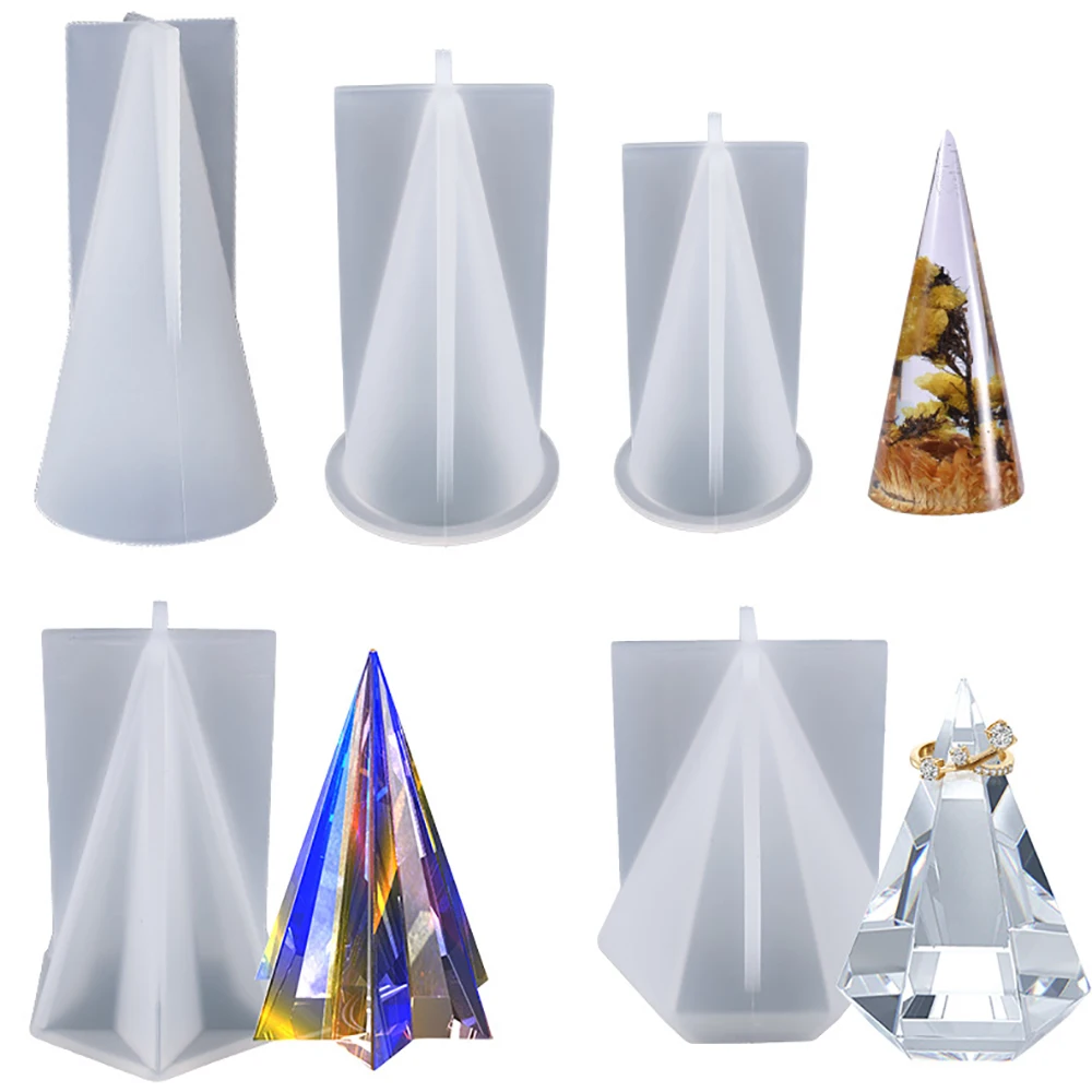 Top Trends: Pyramid Geometric Ring Cone Silicone Mold Triangle Crystal DIY Ring Jewelry Display Stand Jewelry Crafts Making Resin Epoxy Mold Shoppable Styles