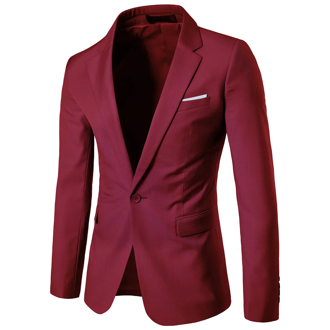 Top Trends: Burgundy Men's Blazer Suit Jacket Slim Fit Man Leisure Solid Color Suit Fund Youth Small Suit Single Loose Coat Trend Jacket Shoppable Styles