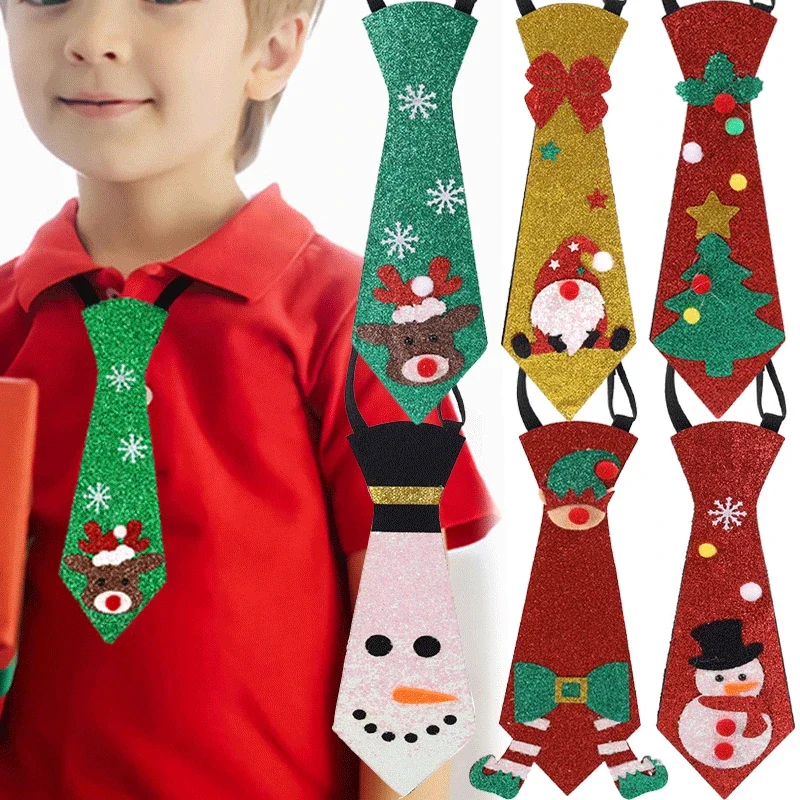 Top Trends: 1PC Felt Christmas Tie Santa Claus Snowman Elk Xmas Tree Tie Kids Gift Party Happy New Year Merry Christmas Navidad 2024 Decor Shoppable Styles