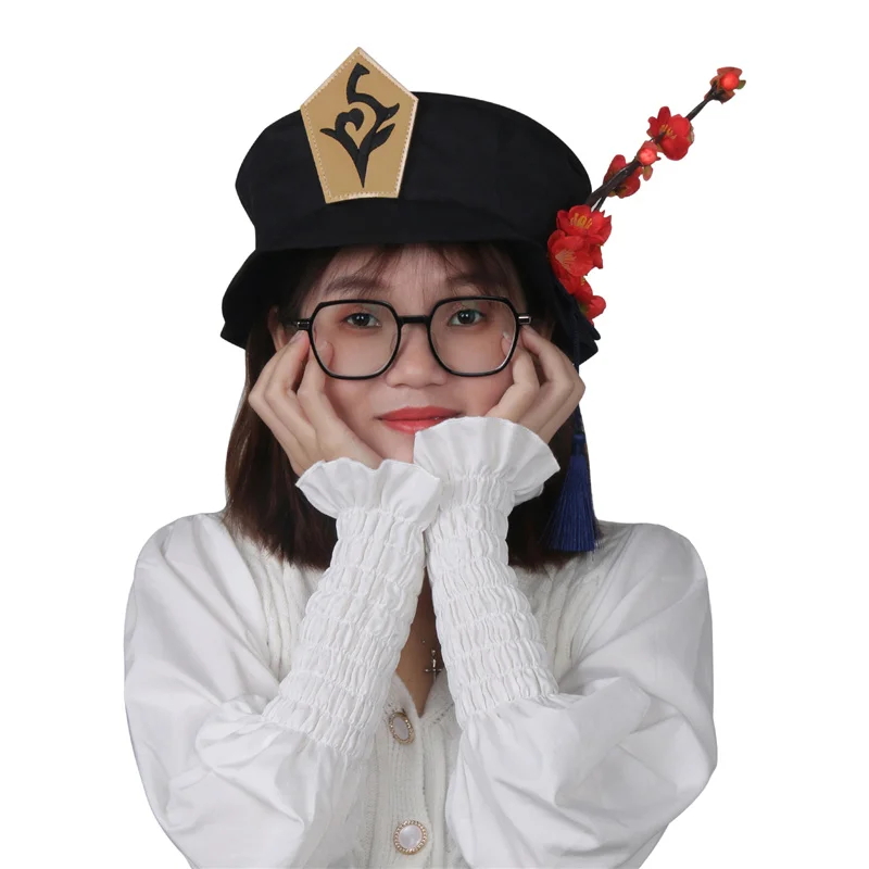 Top Trends: Hu Tao Hat Genshin Impact Cosplay Woman Wide Brim Beret Anime Game Costume Props Halloween Headwear Accessories Christmas Gift Shoppable Styles