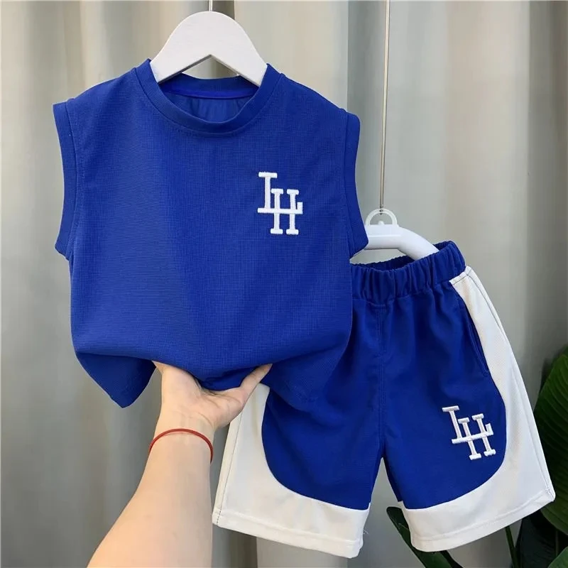 Top Trends: Children&#039;s Summer Boys&#039; Tank Top Set 2023 New Baby Sleeveless Clothes Children&#039;s Cool And Handsome Two Piece Set Shoppable Styles