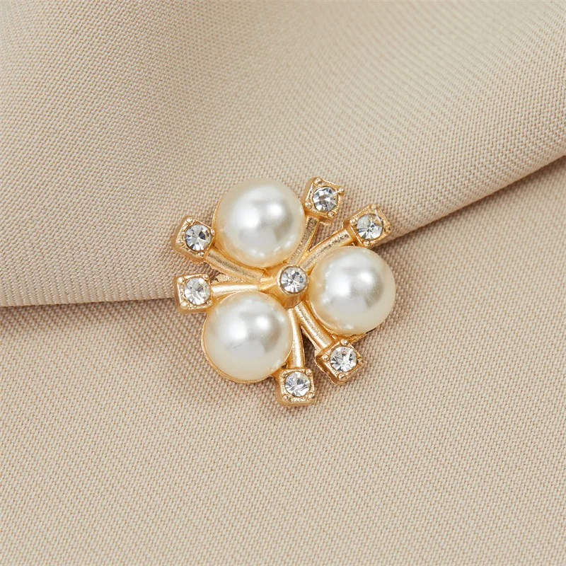 Top Trends: Sparkling Pearl Flower Button Garment Decorative Craft DIY Brooches Clothes Dress Rhinestone Sewing Supplies Home Decoration DIY Shoppable Styles - Image 6