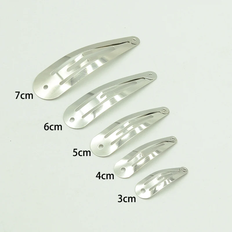 Top Trends: 3cm 4cm 5cm 6cm 7cm Tear Drop Hole Metal Snap Hair Clip For Women Girls Plain Hairpins DIY Hair Accessories Eco-friendly Shoppable Styles