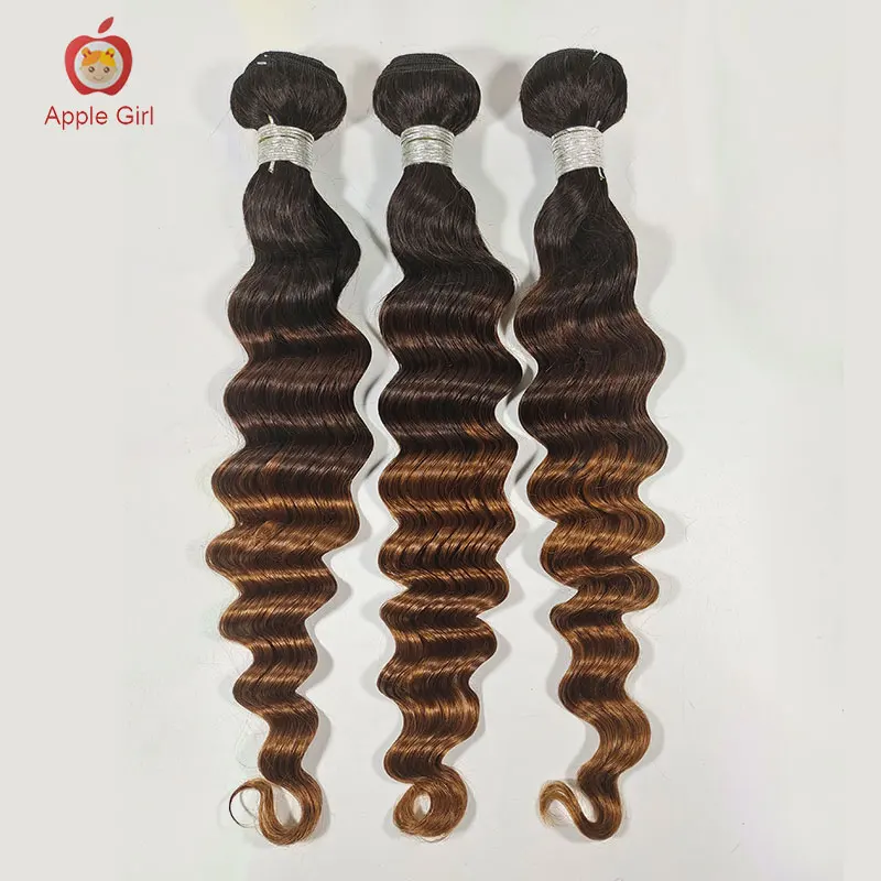 Top Trends: Ombre T1B / 4 / 30 Loose Deep Wave Bundles With Frontal Transparent Lace Frontal With 3 Or 4 Bundles Brazilian Remy Human Hair Shoppable Styles - Image 3