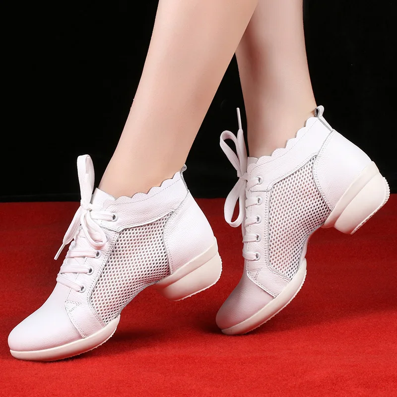 Top Trends: Sports Shoes For Women Fitness Dance Shoes Modern Major Women Shoes Hollow Breathable Jazz Leather Dancing Shoes Sneakers Shoppable Styles