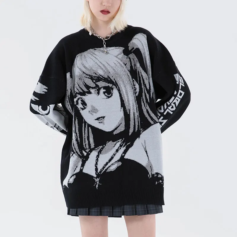 Top Trends: Japanes Anime Loose Sweater Amane Sweater Cosplay Costumes Misa Sweatshirts Harajuku Knit Oversize Tops Uniform Streetwear Shoppable Styles