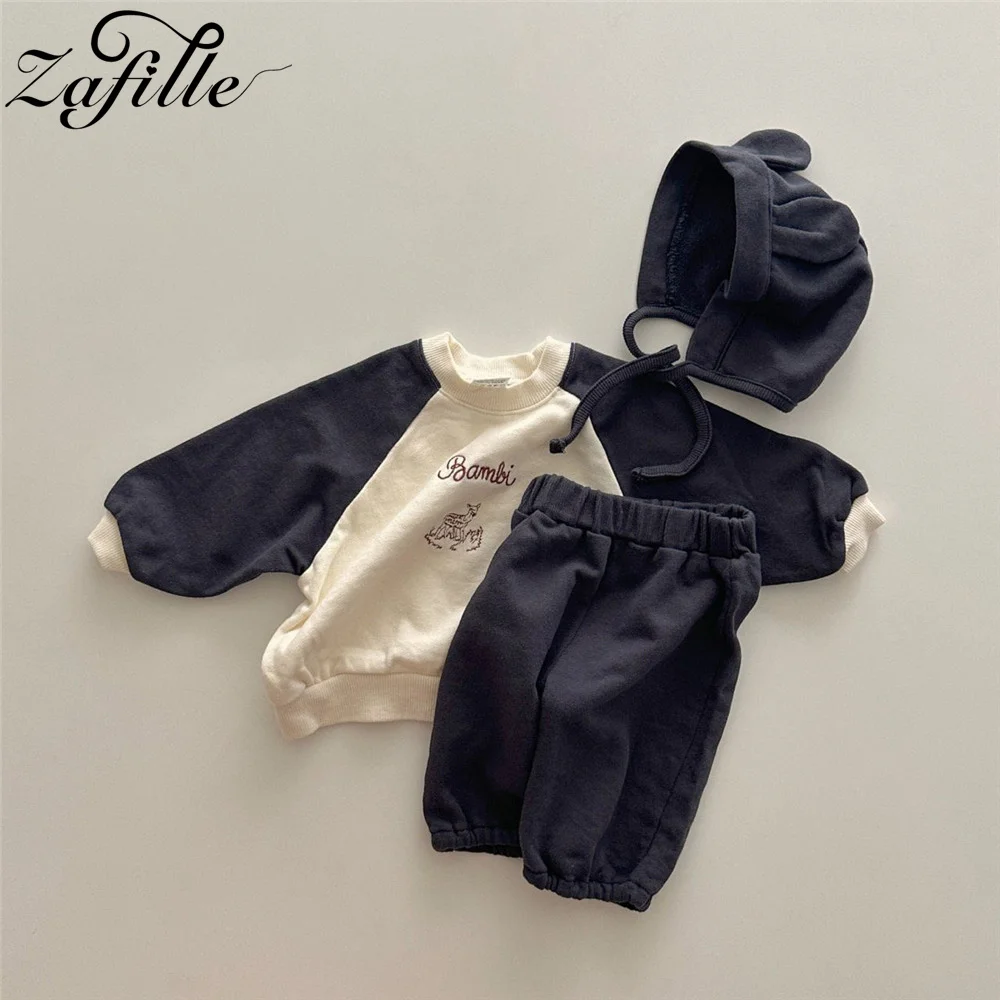 Top Trends: ZAFILLE Deer Embroidery Baby Winter Clothes Set Twins Matching Outfits Bodysuit+ Pants With Hat Party Boys Costume Girls Suits Shoppable Styles - Image 6