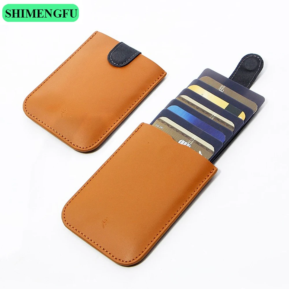 Top Trends: DAX Leather Slim Portable Card Holders ID Credit Protector Gradient Women Men Wallet Business Card Case Money Purse Shoppable Styles