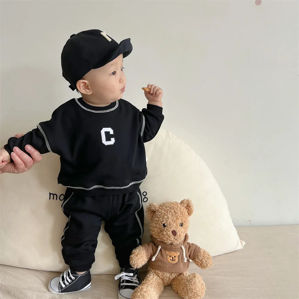 Top Trends: 2023 New Baby Long Sleeve Clothes Set Children Casual Sweatshirt + Pants 2pcs Suit Fashion Letter Print Cotton Pullover Outfits Shoppable Styles