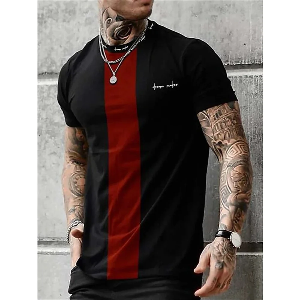 Top Trends: Summer Men' T-shirt Letter Print High Quality Crew Neck T-shirt Everyday Casual Clothing Retro Trendy Sweatshirt Oversized Shirt Shoppable Styles