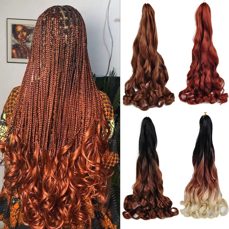 Top Trends: French Curls Crochet Braiding Hair Loose Wave Spiral Curl Braids Hair Extensions Pre Stretched Synthetic Braid Hair For Women Shoppable Styles