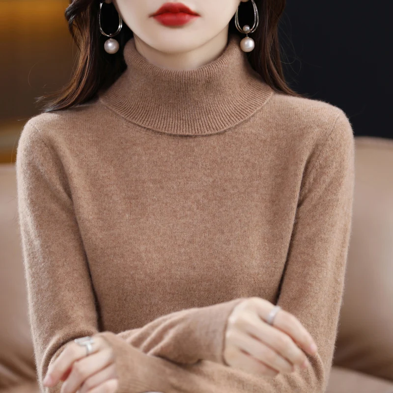 Top Trends: High-Collared Cashmere Sweater Wool Knit Women&#039;s Turtle Neck Pullover High-Quality Sweater Women&#039;s Winter Warm Jumper S-XXL Shoppable Styles