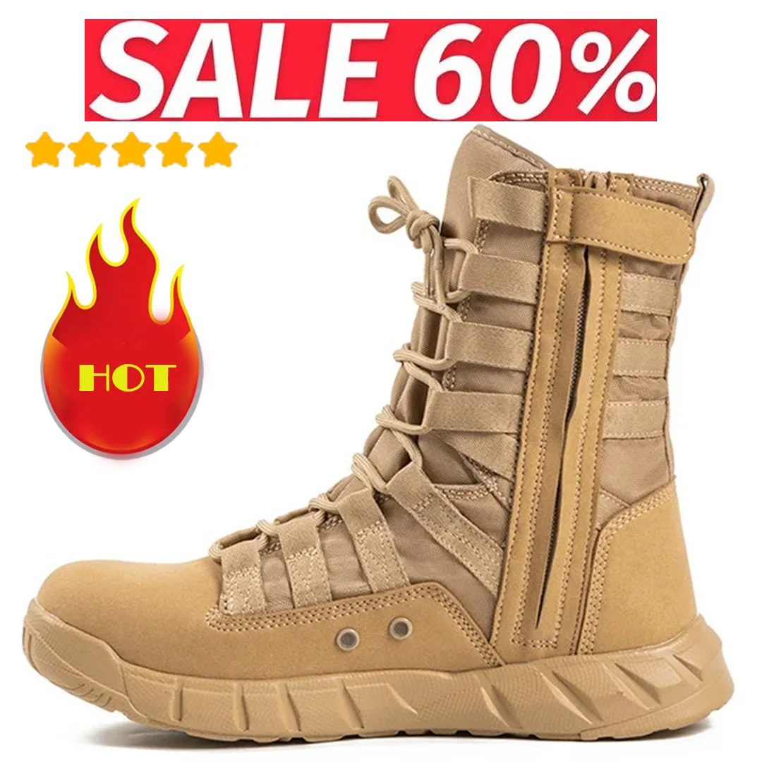 Top Trends: High Top Combat Boots Green Desert Brown Boot Lightweight Training Boots Hiking Boots Military Man Tactical Boots Bota Masculina Shoppable Styles