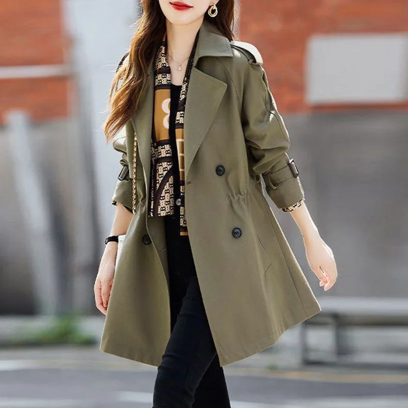 Top Trends: 2023 New Spring And Autumn Fashion British Style Loose Relaxed Commuting Simple Versatile Oversize Waist Windbreaker Coat Shoppable Styles