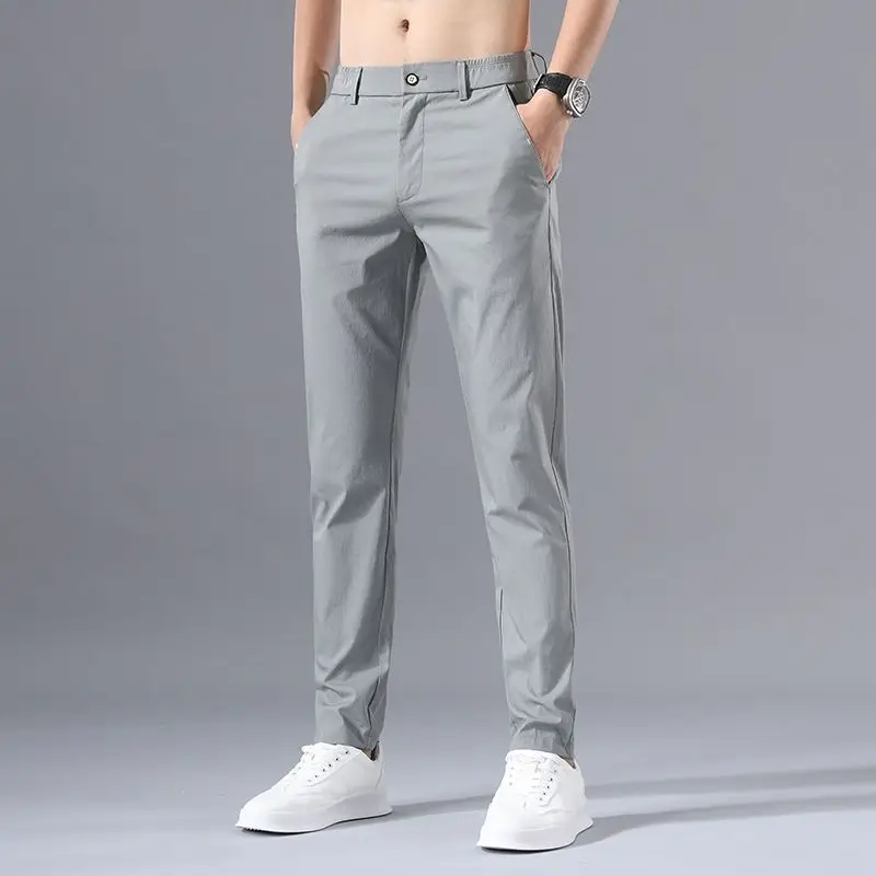 Top Trends: Summer KPOP Fashion Style Harajuku Slim Fit Trousers Loose All Match Thin Style Casual Pants Solid Button Straight Leg Pants Shoppable Styles