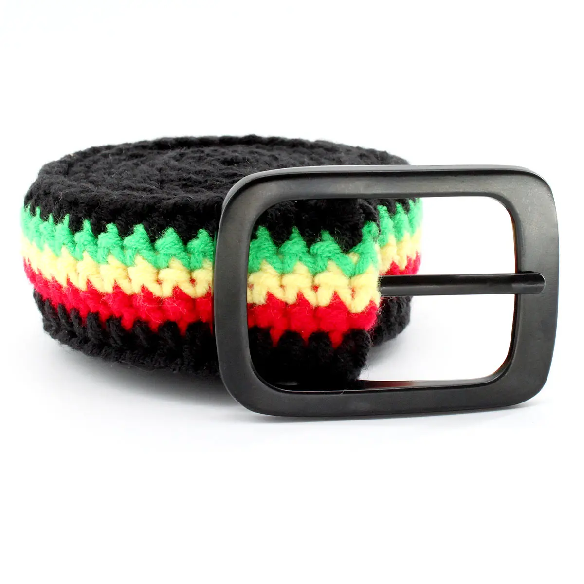 Top Trends: Hand Knitted Cotton Women's Belt With Black Zinc Alloy Buckle Jamaican Rasta Afro Caribbean Shoppable Styles