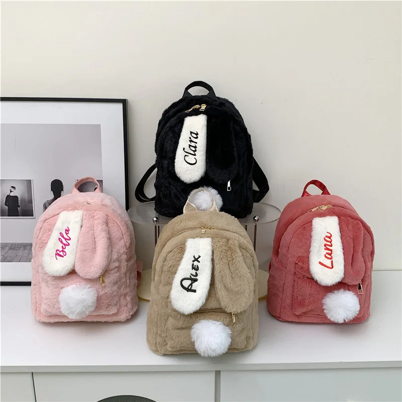 Top Trends: Personalized Plush Backpack For Women In Autumn And Winter, New Cute Rabbit Ears, Plush Women's Backpack, Plush Bag Shoppable Styles