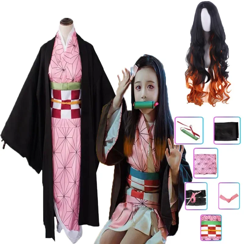 Top Trends: Anime Cosplay Costume Kimetsu No Yaiba Kamado Nezuko Pink Fake Nail Artificial False Nails Halloween Character Prop Shoppable Styles