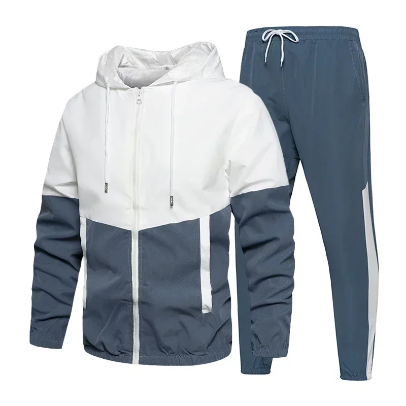 Top Trends: Brand Men Tracksuit Casual Set Autumn Male Joggers Hooded Sportswear Jackets+ Pants 2 Piece Sets Hip Hop Running Sports Suit Shoppable Styles