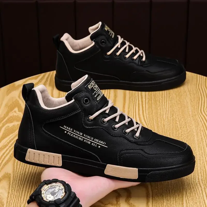 Top Trends: New Leather Men Casual Shoes Outdoor Men's Casual Sneakers Comfort Male Flats 2023 Lace Up Jogging Board Shoes Zapatillas Hombre Shoppable Styles