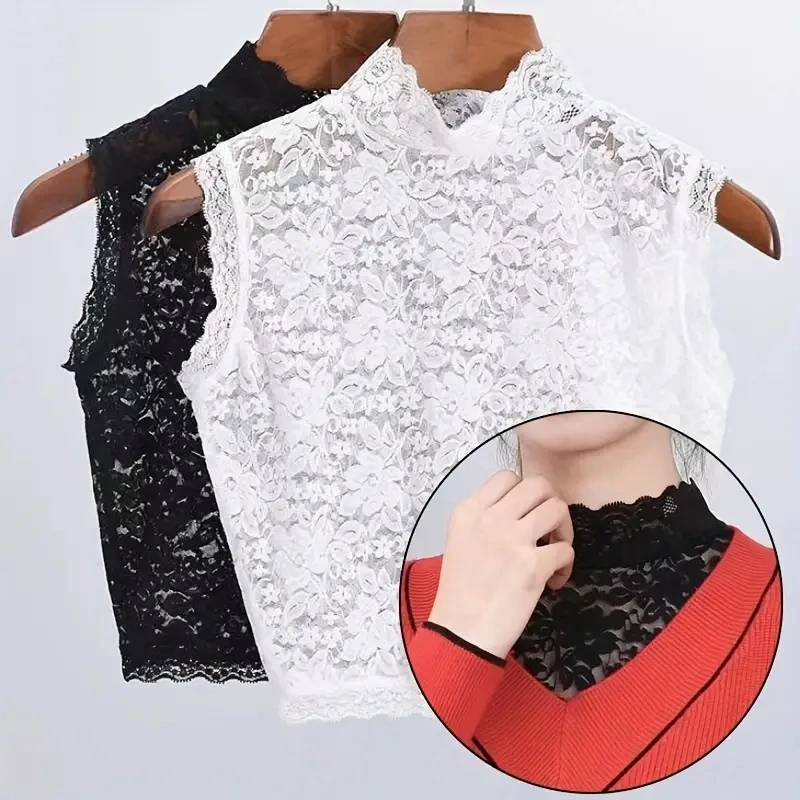 Top Trends: Lace Fake Collar White Black Lace Floral Women Detachable False Collar Blouse Shirt Removable Collar Tie Sweater Decoration Shoppable Styles